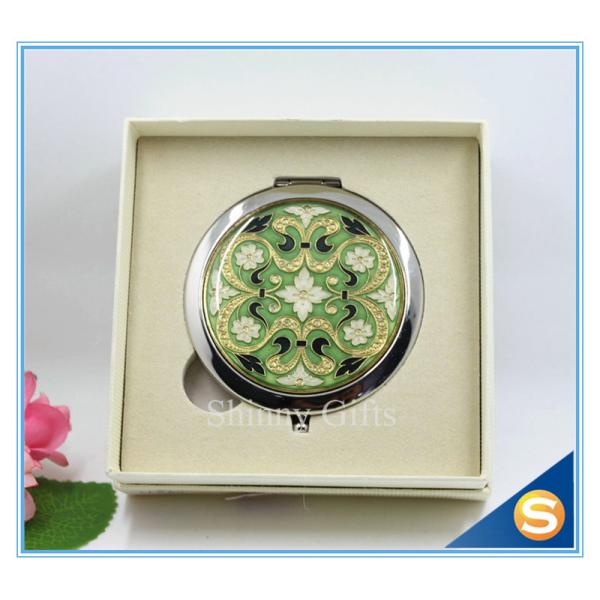 Shinny Gifts Promotion Gift Folding Custom Printed Metal Compact Mirror