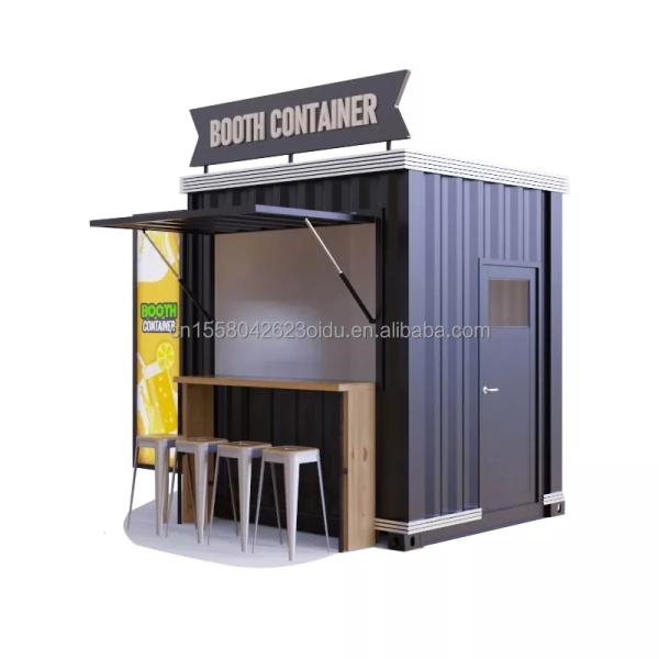 Boutique en acier préfabriquée de 10 pieds 20 pieds Container Kiosque Mobile Mini Bar pour cuisine et restaurant en plein air Boutique de design mobile