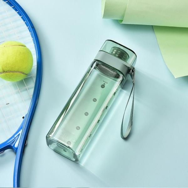 Travel in Style with Customized Logo Square Shaped 550ml 700ml Drink Bottle With Rope