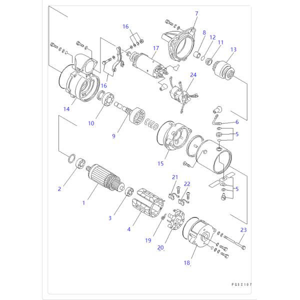 600-813-3460 6008133460 Starting Motor Excavator Engine Parts For KOMATSU Engine 6D95L
