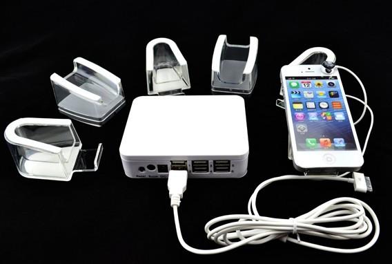 COMER 6 Ports Mobile Phone Display Alarm System with acrylic pedestal