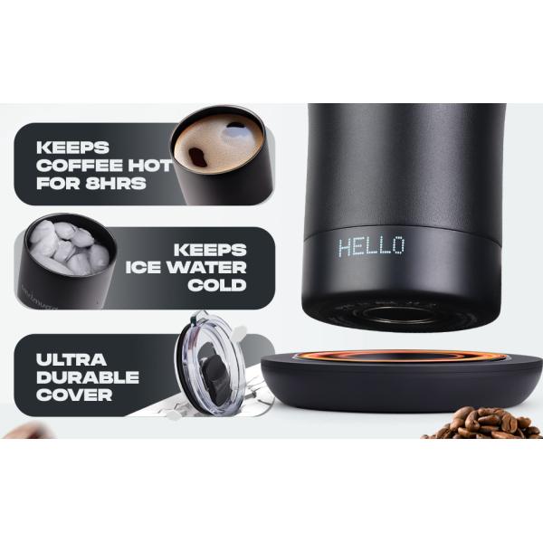 Coupe de café chauffée à LED à écran LED à température auto-ajustée pour une consommation directe pratique pour la voiture de voyage