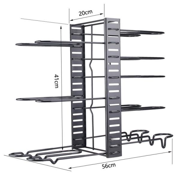 Adjustable Kitchen Cabinet Pot and Pan Organizer 8 Tier Rack with 3 DIY Methods