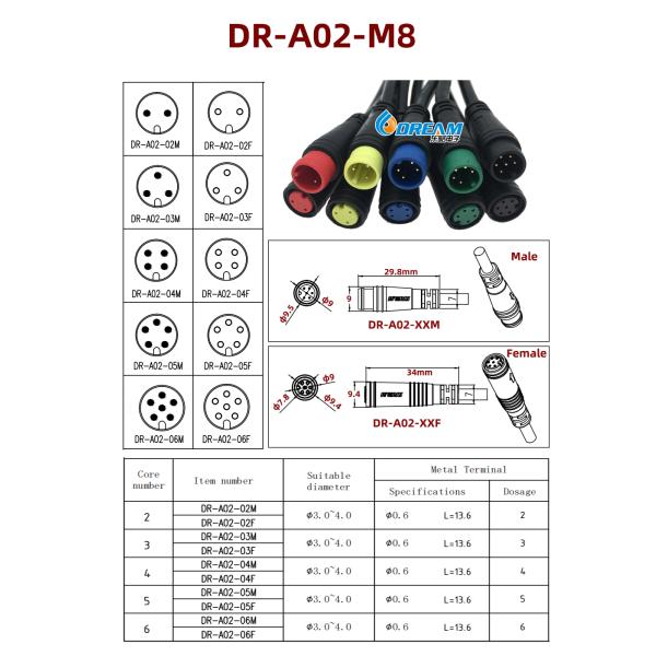 ODM/OEM E-Bike Connector Female Male 2 3 4 5 6 пин водонепроницаемый соединитель