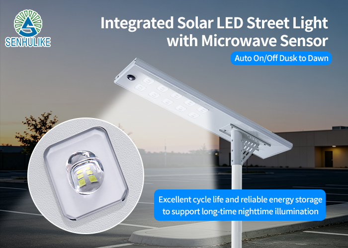 Outdoor Solar Street Light  with High Conversion Monocrystalline Solar Panel, Auto On/Off Smart Lighting with Time & Light Control