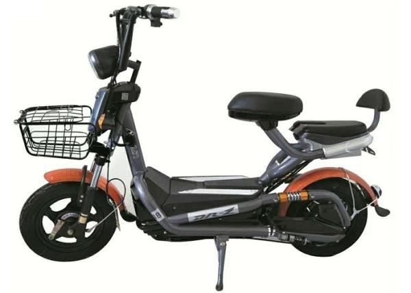Orange Color Electric Moped Scooter High Power 48V 350W Rated Motor Power