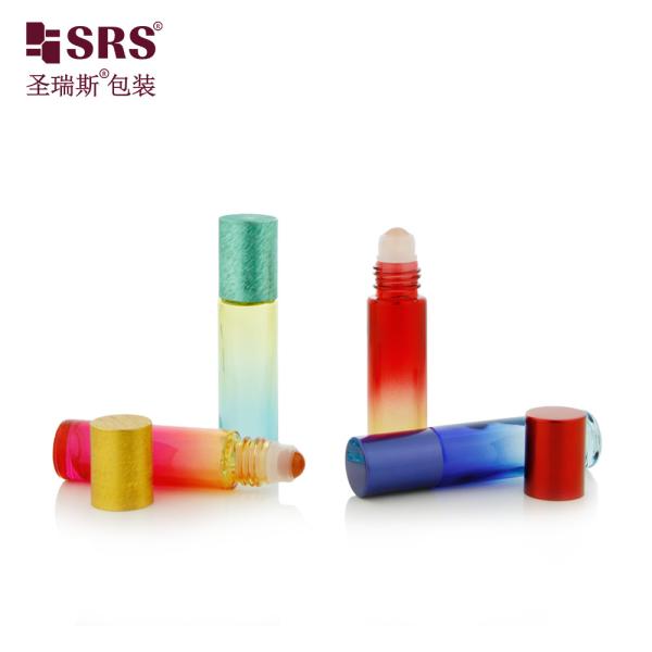 BLPM-10ml Gradient Sky Blue Industrial Glass Perfume Roller For Personal Care Used For Skincare Essence Packaging