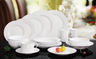 round /rim shape 16pcs White find porcelain dinnerware sets with gifbox/dessert plate