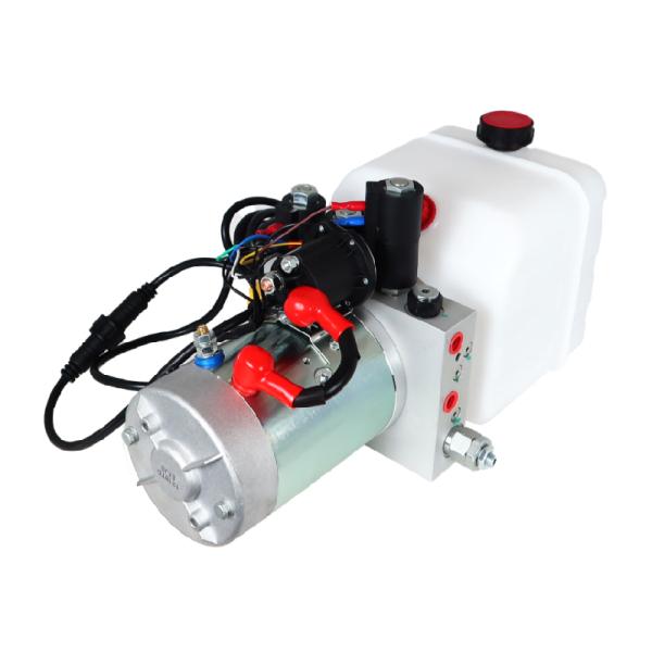 DC 12V 1.6kw 2方向複動油圧パワーユニット、プラスチック燃料タンクと4ボタンリモコン付き、フライングウィングカーキャラバンクレーン用