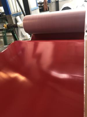 Smooth / Impression Fabric Industrial Rubber Sheet Red Color With Premium Grade