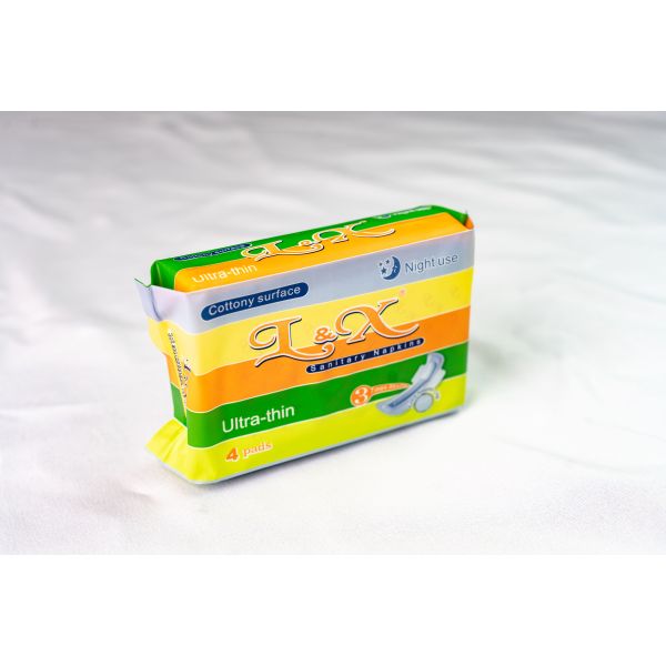 283mm Night Use Sanitary Napkin 4 Pads Cotton Menstrual Pads Leak Resistant