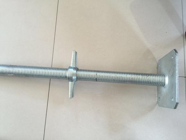 Q235 Material Building Fasteners Hollow / Solid Scaffolding Base Jack Screw Jack
