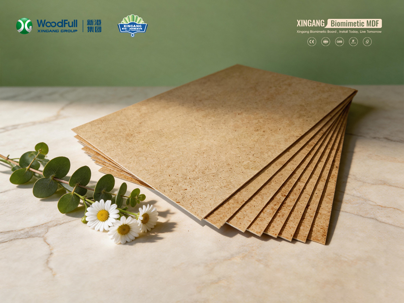 HENF Grade 680 kg/m³ Density 1220x2440mm MDF Furniture Board for Decoration