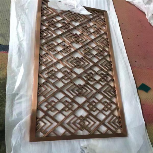 Top quality laser cutting  room divider screen antique bronze color brushed finish metal panel supplier