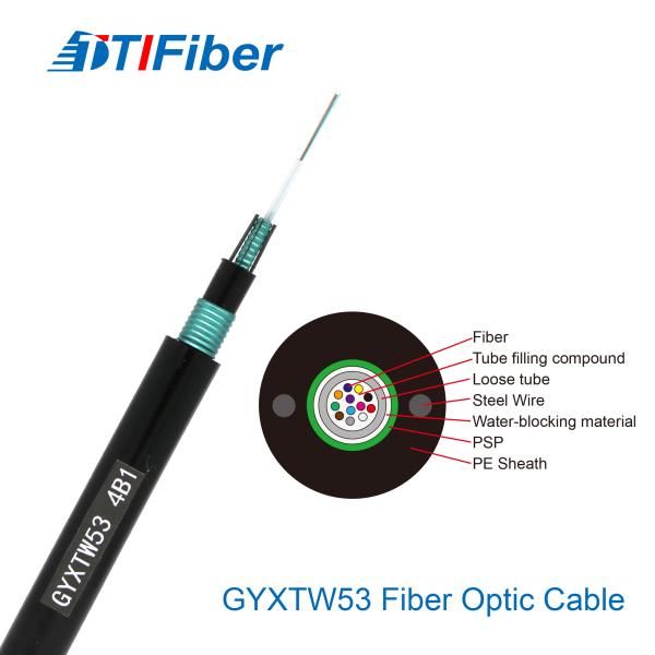 Outdoor Single Mode GYXTW53 G652D Armoured Fiber Cable