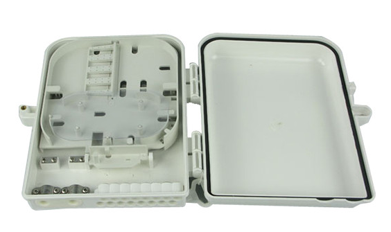 Grey Fiber Optic Distribution Box 48 Ports ABS FTTH Fiber Termination Box