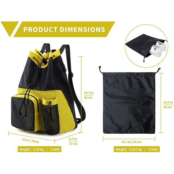 Accepable OEM/ODM Bow Pattern Mesh Gym Backpack for Swimming Pool Beach Yoga Work Gear