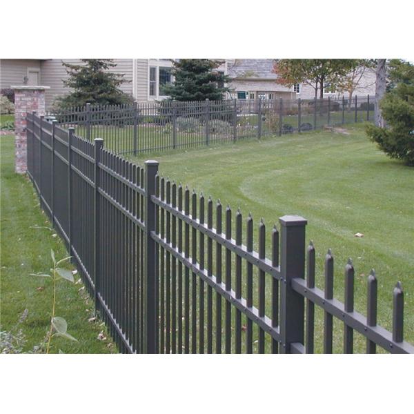 Wrought Iron Tubular Steel Fence Green Garrison Fencing Panels Spear Top Picket