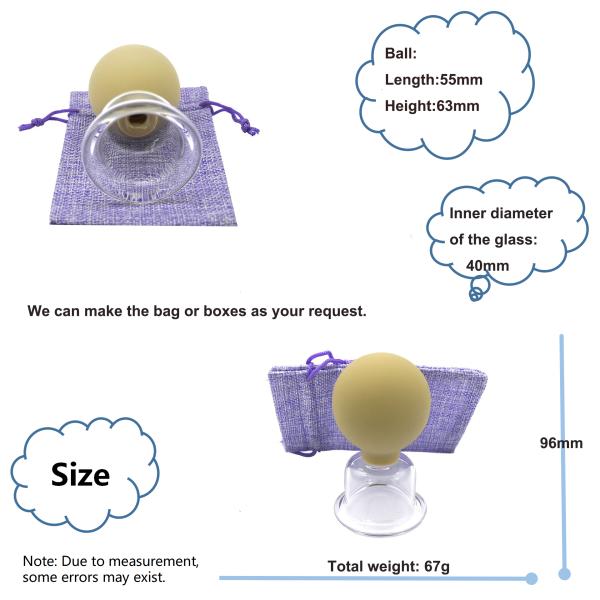 96mm Height Chinese Traditional Glass Cupping Massage Therapy Vacuum Cupping Equipment Set Kit for Back Shoulder Leg Body
