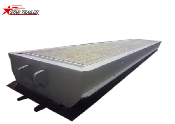 Bulk Cargo Transport Flatbed Roro Trailer With 2 Rocker Arms Lowered Box Construction