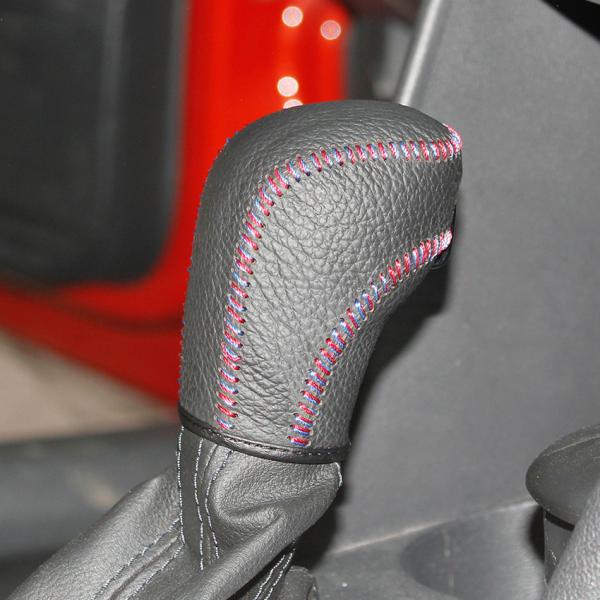 Black Leather Gear Shift Knob Cover for VW Golf 6 Mk6 Passat Tiguan Polo Automatic