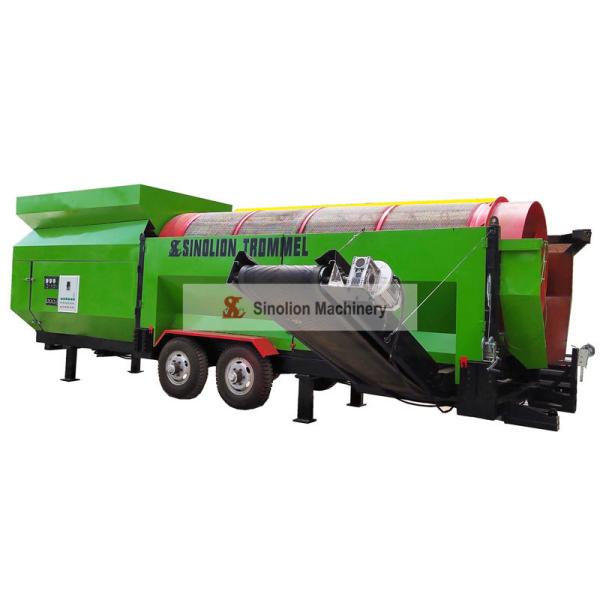 Mobile Soil Trommel Sieve Portable Rotary Drum Machine with 5600x2015x2010mm Dimensions