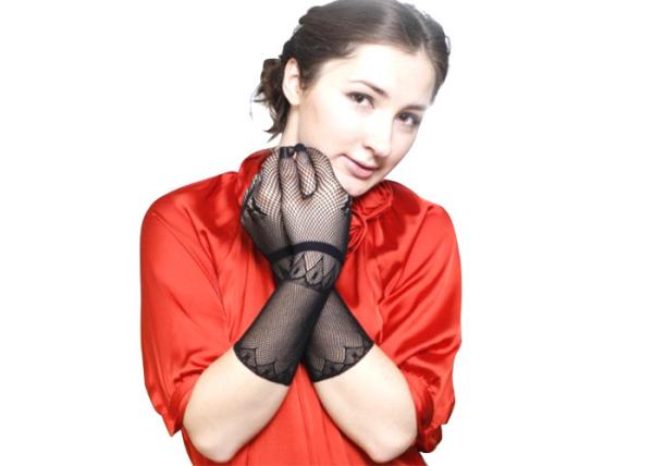Fashion Women Fishnet Hand Gloves UV Protection Fingerless Lace Gloves Sun Block
