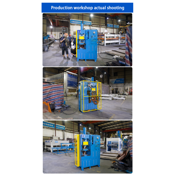 Factory Testing Of Small Hot And Cold Integrated Press Machines For Plywood Aluminum Honeycomb Wood Decorative Panels