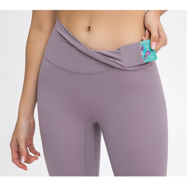 Breathable женщин граничной линии брюк йоги Капри гетры йоги Waisted отсутствие высокие