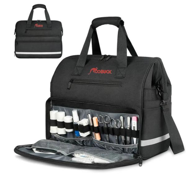 Custom Water Resistant Nylon First Aid Bag with Large Capacity and Reflective Strip for Hospital Use