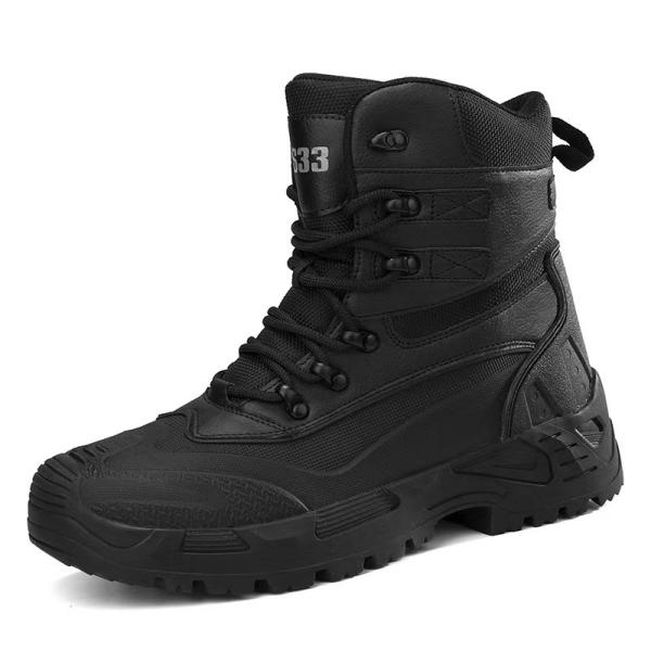 Waterproof Tactical Safety Shoes Grey Slip Resistant Combat Boots For Hiking Rescue