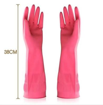 100G/Pair 38CM Extra Long Cleaning Gloves Flocked Lining Extra Long Dish Gloves