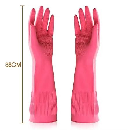 100G/Pair 38CM Extra Long Cleaning Gloves Flocked Lining Extra Long Dish Gloves