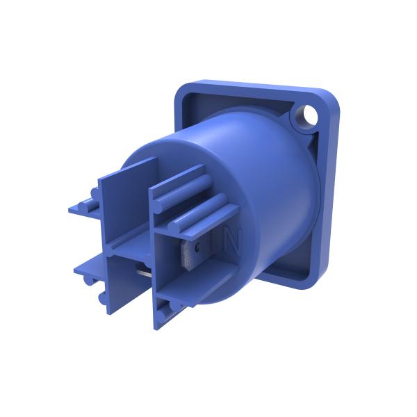 Poweron LED Screen Display Audio Connector Socket 20A Blue 3 Female Panel Mount IP44