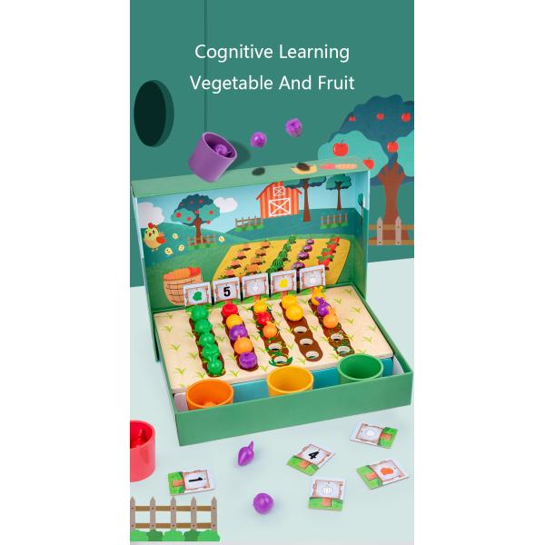 Simulate Farm Kids Wooden Toys Fruits Vegetables Harvest Grow Toys