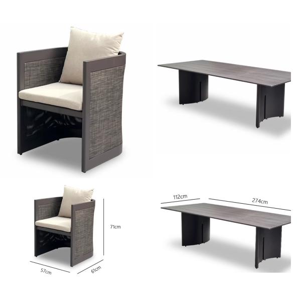Waterproof Fabric Teak Aluminum Outdoor Sectional Patio Furniture Sofa Tables And Chairs