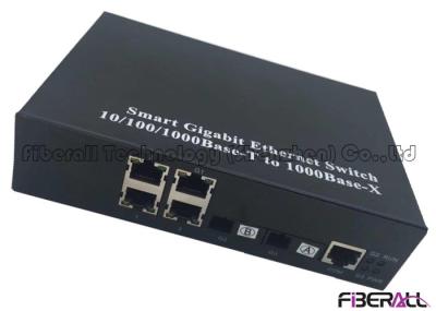 Gigabit Single Fiber Media Converter With Ethernet Ring Protection 4 RJ45 Ports