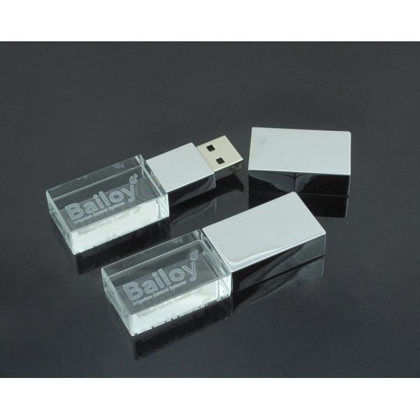 Custom Logo USB 3.0 or 2.0 Crystal Usb flash drive With LED Light