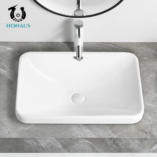 Luxury Integrated Undermount Bathroom Inset Basin Square Shape