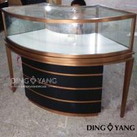 Custom Rose Gold Curved Jewellery Display Counter Vitrine