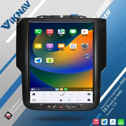 VIKNAV 10.5 Inch Touch Screen 8 Core Android Car Radio For Dodge Ram 1500 2013-2018 Head Unit