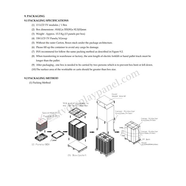 V320BJ8-Q01 Panel Innolux 32 Inch Open Cell Led Panel Innolux Lcd Display 1366×768
