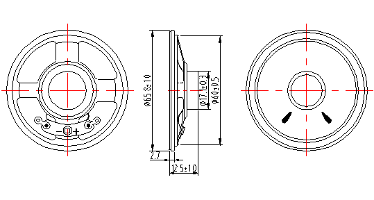 66mm 8ohm 0.5W outdoor waterproof mylar speaker DXYD66N-17F-8A