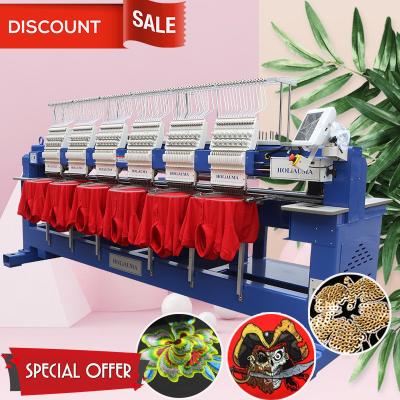 15 needles best holiaum embroidery machine 1200 spm high speed 6 head cap t-shirt flat 3d sequin embroidery machine