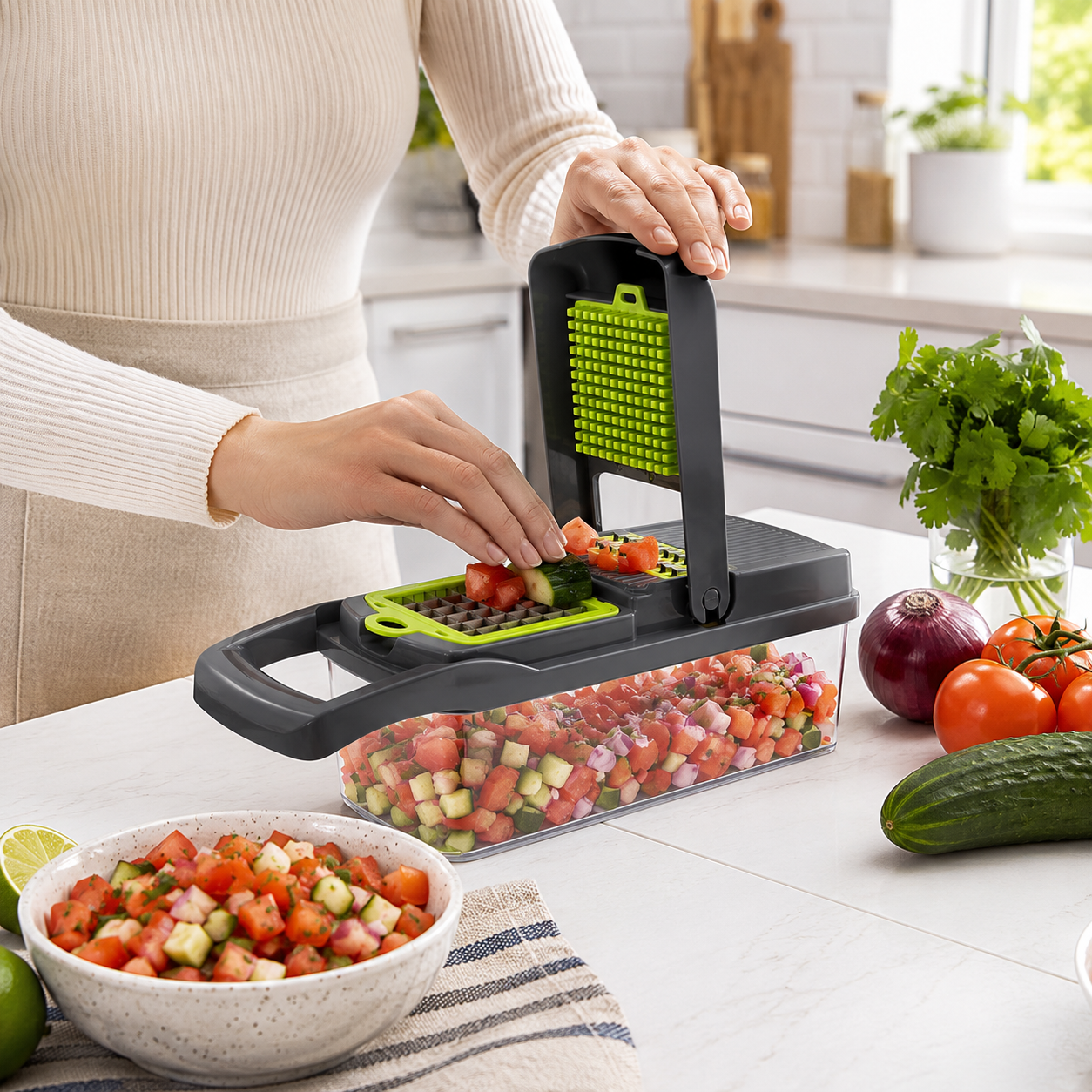 13-in-1 Vegetable Chopper Mandoline Slicer with Container