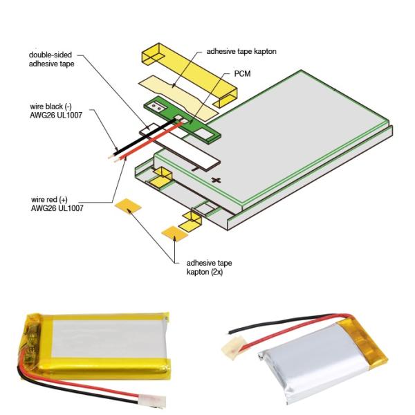 TW703040 Перезаряжаемая литий полимерная батарея 3.7v 850mah KC CB Липо батарея MSDS UN38.3