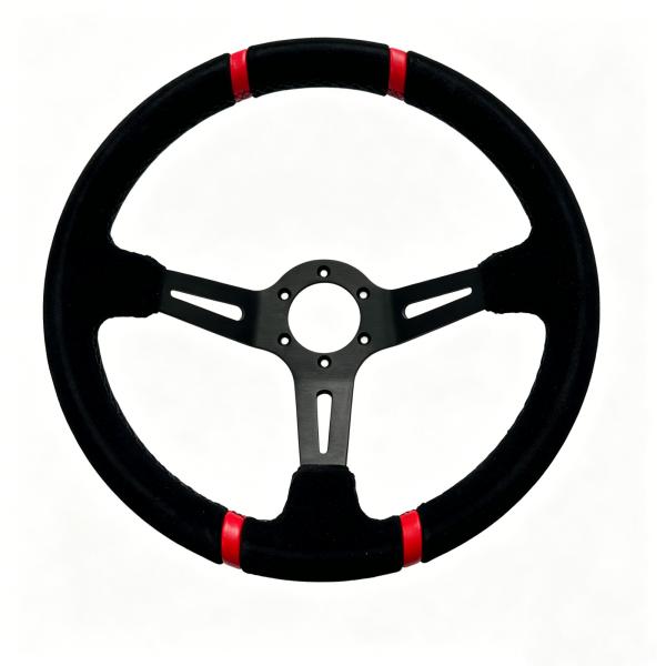 Motorsport Billet Racing Steering Wheels Suede Wrapped 90MM Dish 14 Inch