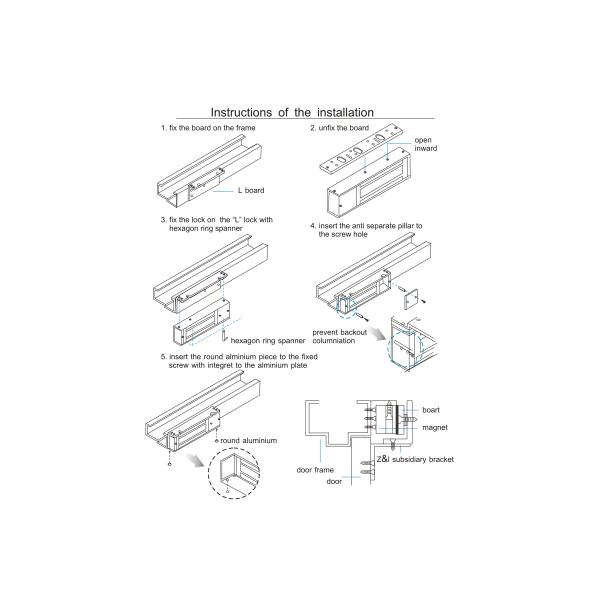 Двойной 600льбс электромагнитный замок 280ДС анодировал алюминий 12/24В с датчиком двери