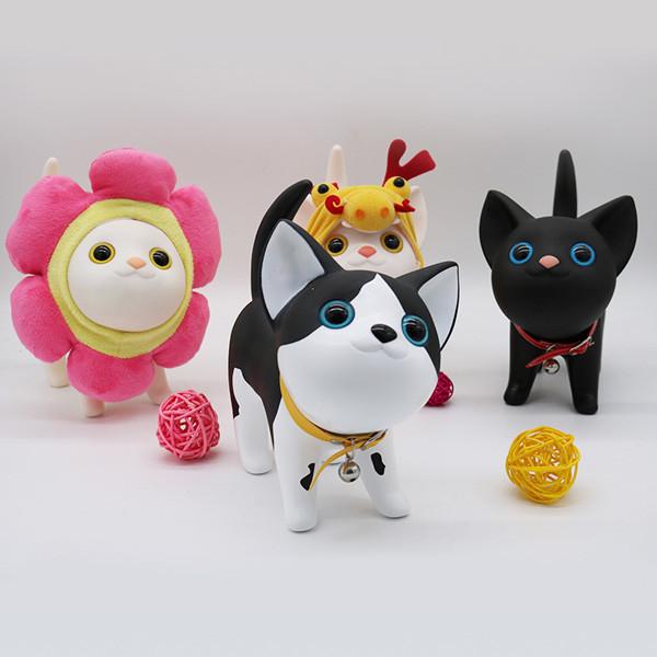 Unbreakable Cat Box Money Bank Vinyl PVC Material  Black White color