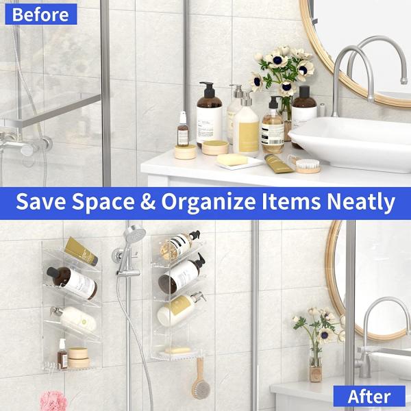 Acrylic Shower Rack Storage Box Acrylic Cosmetic Display Stand 14.1in